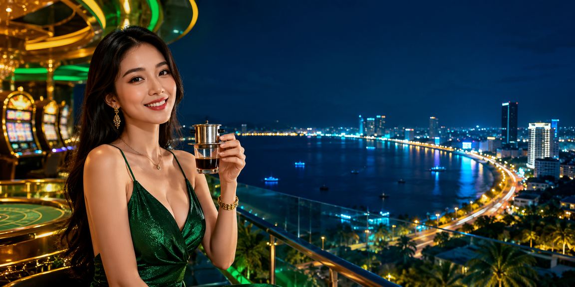 Người dùng tại Đà Nẵng ngồi quán cà phê chơi slot game trực tuyến trên điện thoại