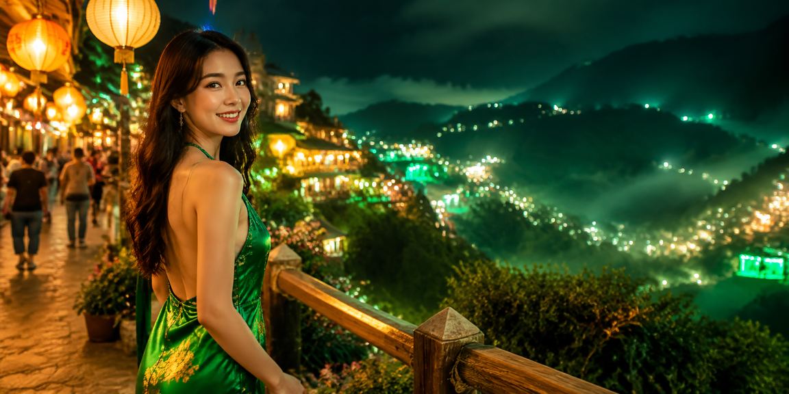 Cảnh chợ đêm Sapa với người dùng đặt cược trực tuyến trên điện thoại